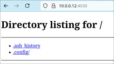 webpage of server being hosted